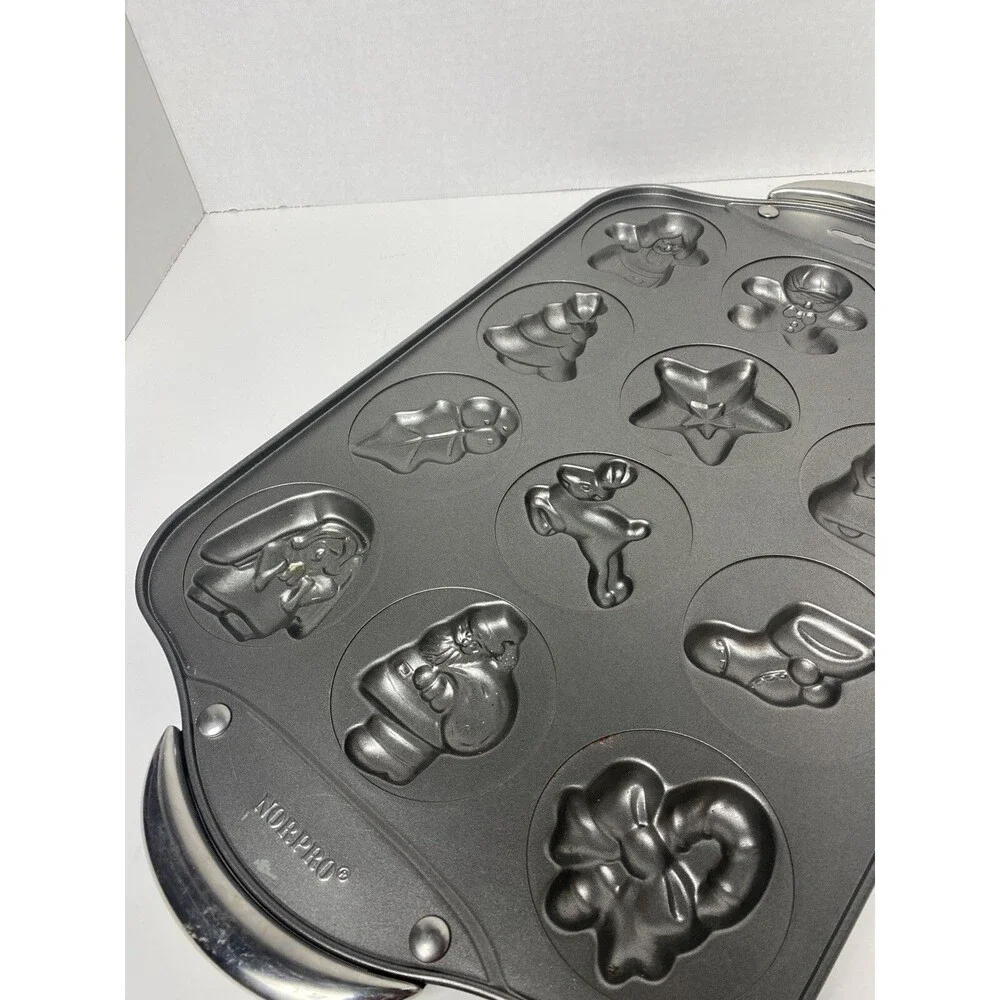 Norpro Christmas Cookie Sheet 12 Shapes Gingerbread Holiday Nonstick Baking Pan